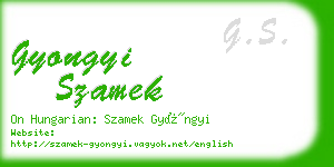 gyongyi szamek business card